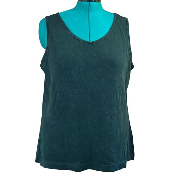Just My Size Summer V-Neck Tank Top Plus Size 2X Black - Picture 1 of 7